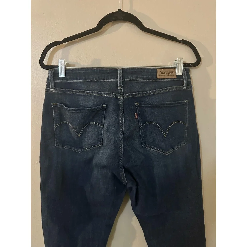 Levi's Mid Rise Skinny Jeans Dark Wash Size 14 - Picture 4 of 9